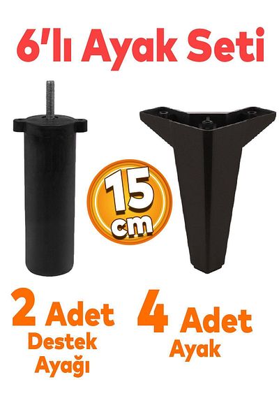 Badem10 Cedar Set 6 Mobilier Unitate TV Canapea Canapea Fotoliu Suport Canapea 15 Cm Picioare Baza Neagra