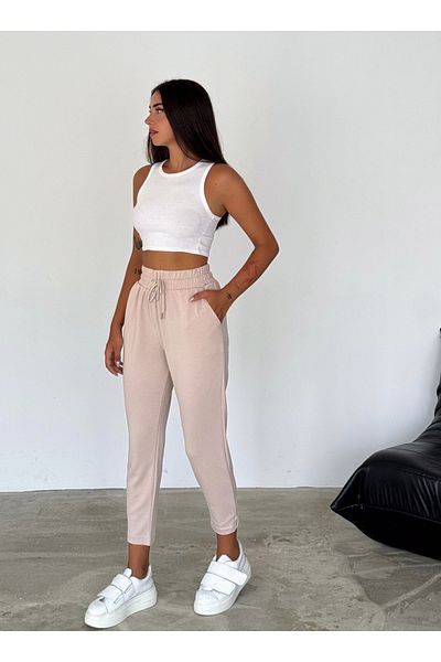 Noa Noa Narrow Leg Modal Sweatpants - Slit Detail