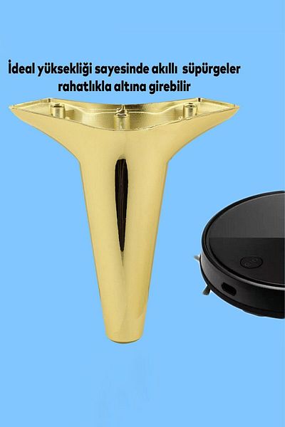 Badem10 Aspen Mobilier de lux Canapea Fotoliu Unitate TV Picior de bază Picior 15 Cm Aur (4 BUC.) Plastic
