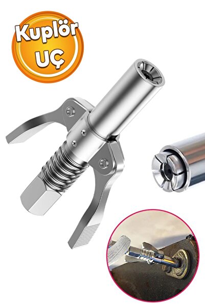 Badem10 Mandallı Gres Pompası Ucu Memesi El Tipi Manuel Yağlama Bakım Gres Tabancası Kuplörü 9 cm Uç