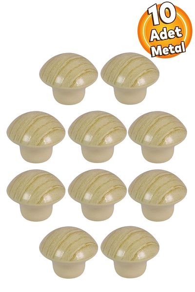 Badem10 Mobilier cu butoane din plută din metal culoare pin - 10 buc