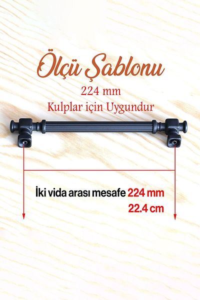 Badem10 Talas Metal cu dungi negru mat 224 mm Mobilier Bucătărie Sertar Dulap Mâner dulap Mâner