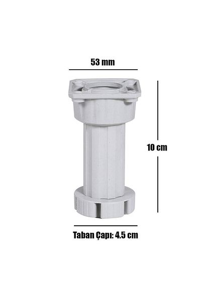 Badem10 Înălțător de 10 cm cu picioare gri - Bancă de canapea pentru mobilier de dulap reglabil (10 buc.)