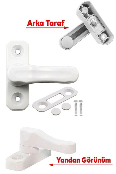 Badem10 10 Pieces Baby Kids Pimapen PVC Door Window Safety Protection Lock Latch Glass Lock White
