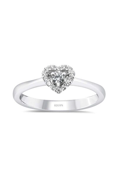 Keops Pırlanta 0.15 Karat Kalp Tektaş Yüzük