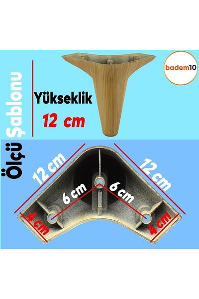 Badem10 Aspen Set 6 Mobilier Unitate TV Canapea extensibilă Fotoliu Baza de canapea Suport picioare 12 Cm Nuc deschis