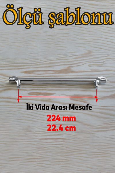 Badem10 Prade (PREMIUM) 224 mm Mobilier din metal cromat Sertar de bucătărie Dulap dulap Mânere Mâner