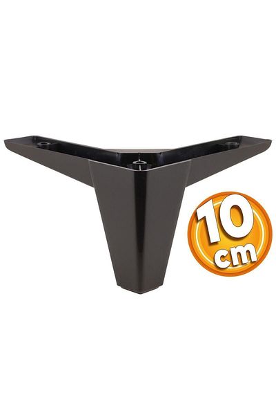 Badem10 Canapea de lux Masă de cafea Baza TV - Picior de fotoliu negru, picioare de 10 cm (4 buc.)