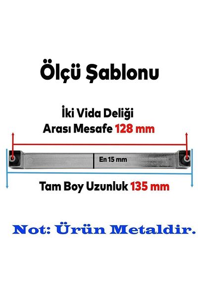 Badem10 Bihter Düz Furniture Kitchen Drawer Cabinet - Metal Handles (128 Mm/12.8 cm)