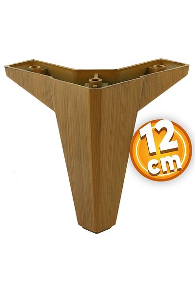 Badem10 Canapea de lux - Picior de fotoliu din nuc închis cu model din lemn, picioare de 12 cm