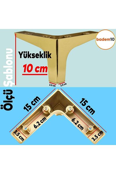 Badem10 Sedef Mobilier de lux Canapea Masuta de cafea Unitate TV Picioare fotoliu 10 Cm Aur Aur Picioare de bază