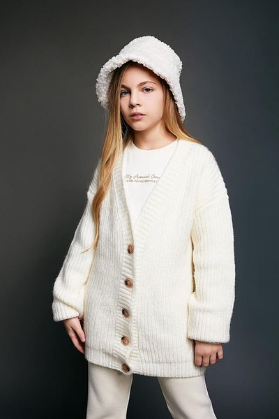DeFacto Tycy5wz0nn 170303656277187   - Girl's V-Neck Knitwear Cardigan