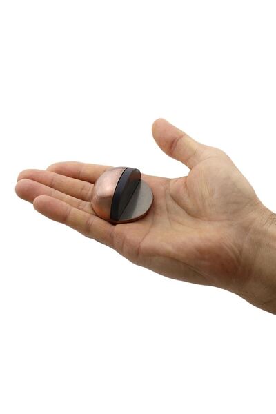 Badem10 Yarımay Yapışkanlı Kapı Kolu Stoperi Tamponu Stop Metal Durdurucu Tutucu Tutacağı Antik Bakır 5 Adet