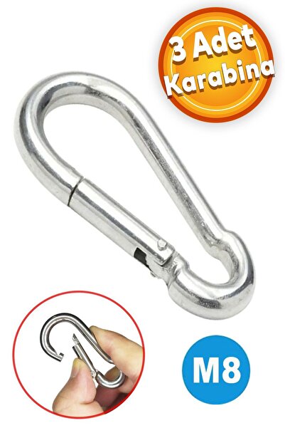 Badem10 3 Adet 8 Mm Karabina Paslanmaz Çelik Tırmanma Dağcılık Kamp Ekipmanı ...