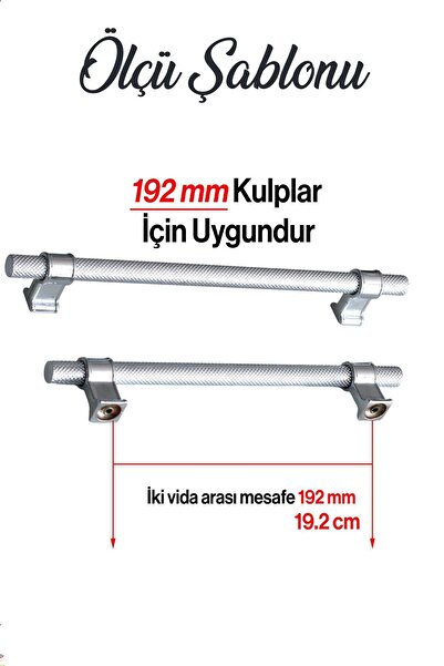 Badem10 Hisar Culoare Crom Metal 192 Mm Mobilier Zimțat Bucătărie Sertar Dulap Dulap Mâner Mâner