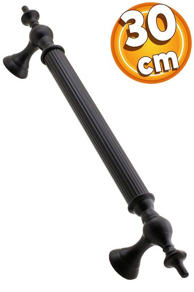 Badem10 Oțel Negru - Mâner de tragere a ușii de 30 cm și mâner exterior pentru ușă, glisant pentru găleată