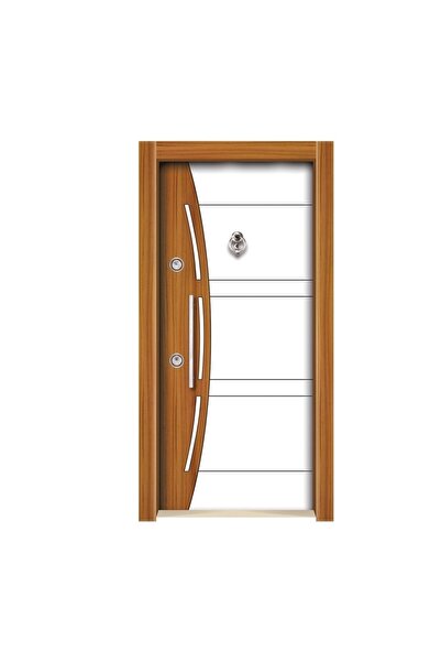 tezwood TEZ-3551 Ahşap Kaplama Düz Model Çelik Kapı