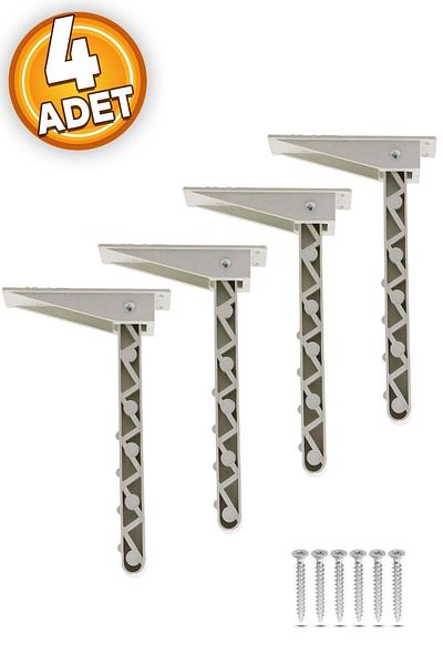 Badem10 Picior de masă alb de 22 cm - Plastic pliabil sub pat (4 buc.)