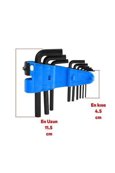 Badem10 Allen Allen Black Short Set of 9 - 1.5 2 2.5 3 4 5 6 8 10 Mm Wrench Screw Clamping Disassembly Metal