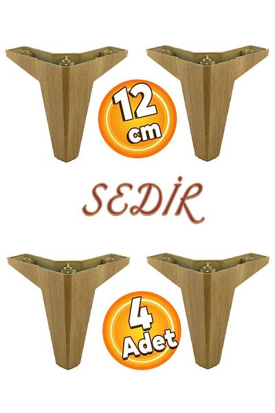 Badem10 Mobilier din cedru Canapea Masă de cafea Baza TV Unități Fotoliu Picior Nuc deschis 12 Cm Picioare (4 buc.)