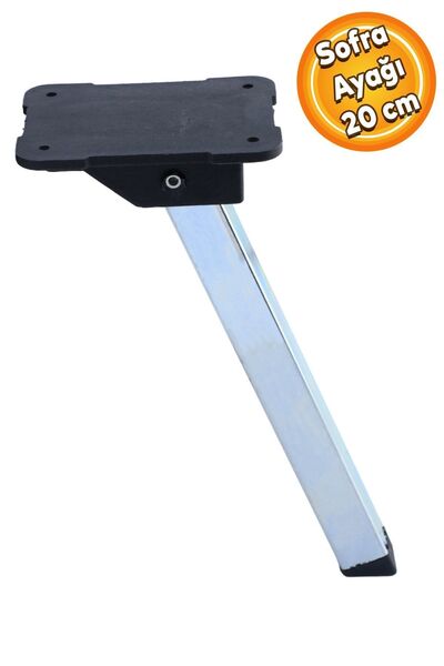 Badem10 Yer Sofra Ayağı Metal Plastik Siyah Taban Katlanır Yer Sofrası Sini Altı 20 Cm