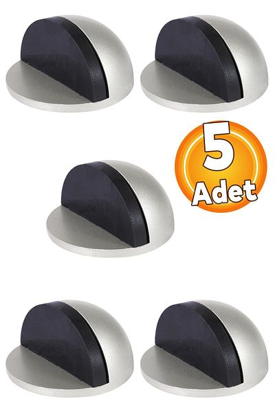 Badem10 Half Moon Adeziv Mâner Ușă Opritor Bara de protecție Opritor metalic Suport Grip Gri 5 buc