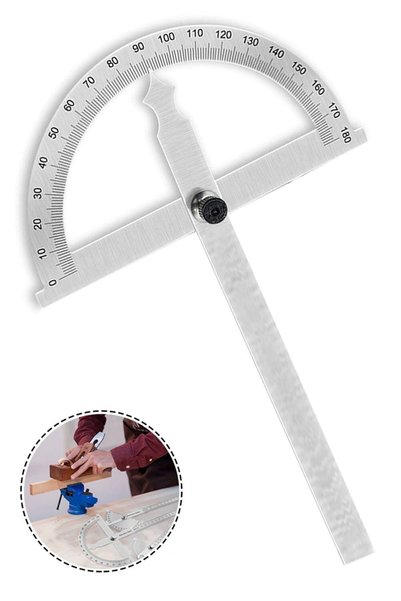 Badem10 Dw Açılı Iletki Gönye Açı Ölçer 300-600 Mm Ölçüm Cetveli