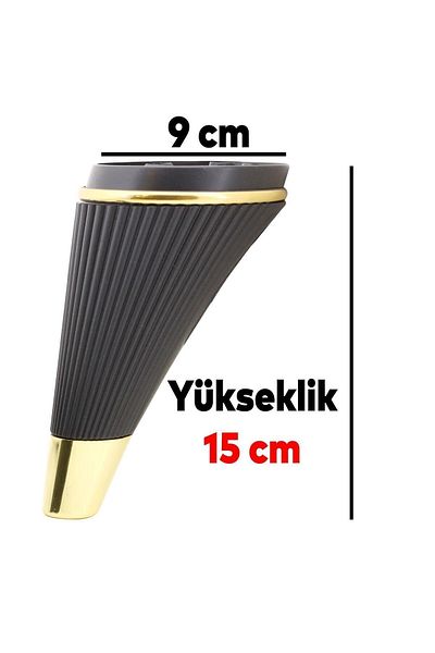 Badem10 Set de 6 fier Mobilier Unitate TV Canapea extensibilă Fotoliu Canapea Suport Picior 15 Cm Picioare Negre Cu Șuruburi M8