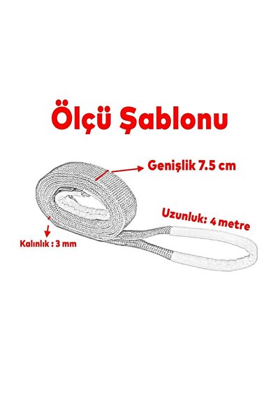 Badem10 Sapan Polyester Spanzet 3 Ton 4 Metre Sarı Sağlam Yük Kaldırma Taşıma İndirme Halat