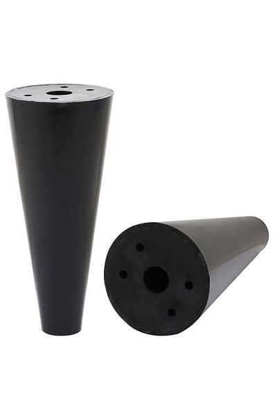 Badem10 Canapea de bază pentru mobilier negru - picior de 15 cm, picior de ridicare pentru canapea puf cu suport conic mijlociu