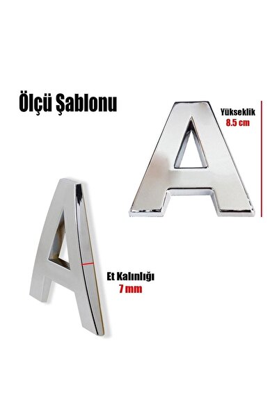 Badem10 Ușă cromată lucioasă de 8,5 cm - Cutie poștală adezivă pentru cameră cu litera W