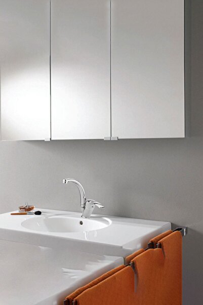 Badem10 Kuğu Mix Bathroom Sink Faucet Eyve Hot Cold Double Water Inlet Fountain Faucet 19 cm