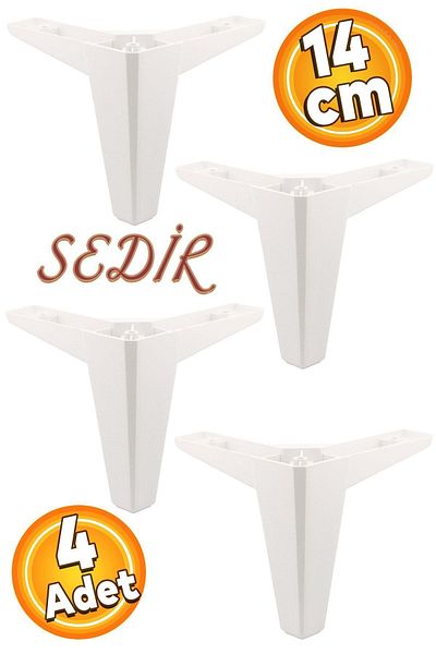 Badem10 Mobilier de lux Cedru Canapea Masuta de cafea Unitate TV Fotoliu Picior 14 Cm Picioare albe 4 buc