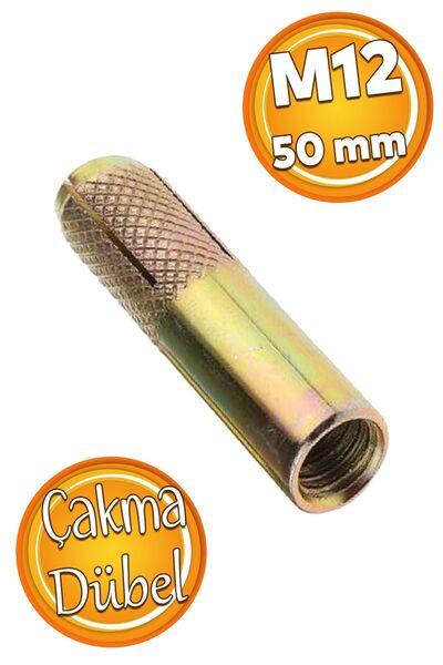 Badem10 Çakma Çelik Dübel İç Dişli M12 mm Raf İskele Montaj Bağlantı Monte Ze...
