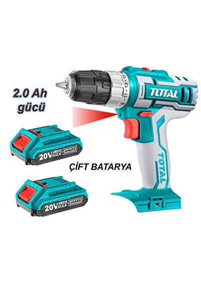 TOTAL Çift Akülü Darbeli Matkap 20v Lithium- Lon