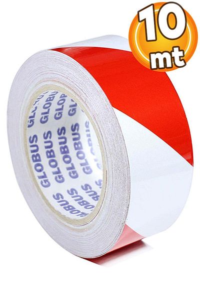 Badem10 10 Mt Reflective Phosphorescent Strip Tape - Vehicle and Auto Truck Warning (RED-WHITE)