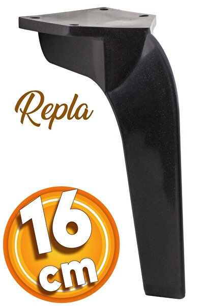 Badem10 Repla Lüks Mobilya Kanepe Sehpa Tv Ünitesi Koltuk Ayağı 16 Cm Siyah B...