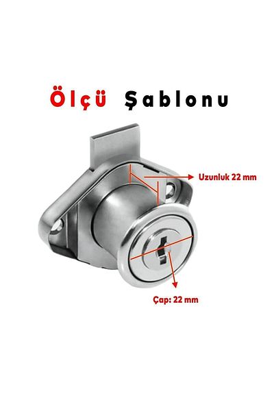 Badem10 Nickel Chrome 22 mm 5 Pieces Kh2 Strip Oval Cylinder Locks