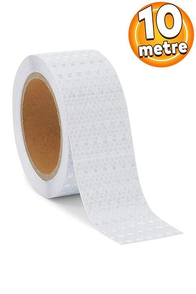 Badem10 10 Mt White Reflective Phosphorescent Strip Tape - Vehicle, Auto, Truck Exterior Accessory