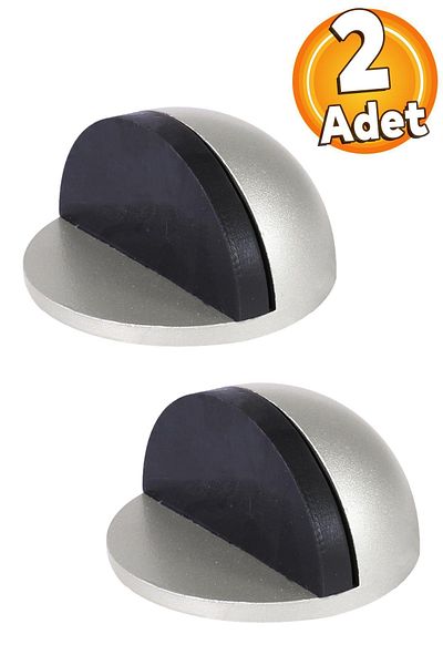 Badem10 Half Moon Adhesive Door Handle Stopper Buffer Metal Door Stop Stopper Holder Grip Gray 2 Pieces