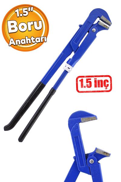 Badem10 Tongs Pipe Wrench 1.5'' Spanner 6 cm Mouth 46 cm Length Multi-Purpose Wrench Disassembly Clamping Holding