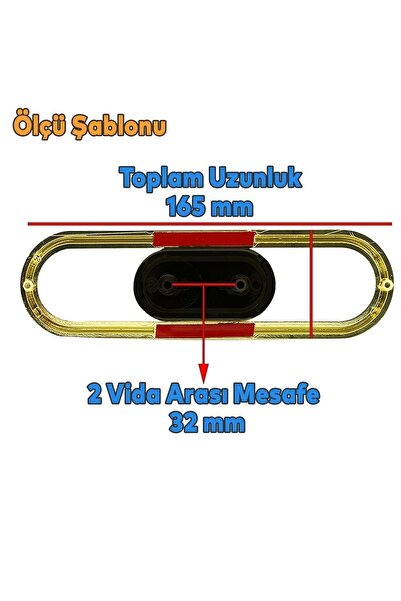 Badem10 Mobilier cu butoane de mare tendință, mâner din plastic negru mat/auriu de 32 mm