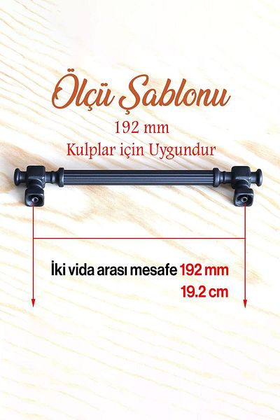 Badem10 Talas Metal cu dungi negru mat 192 mm Mobilier Bucătărie Sertar Dulap Mâner dulap Mâner