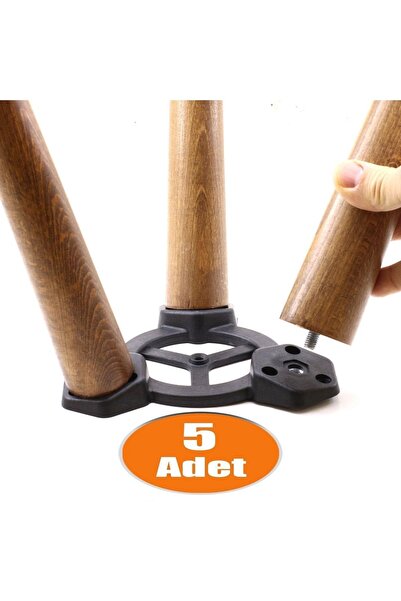 Badem10 (5 ADET) Mobilya Zigon Ahşap Sehpa Ayağı Üçlü Plastik Bağlantı Aparat...