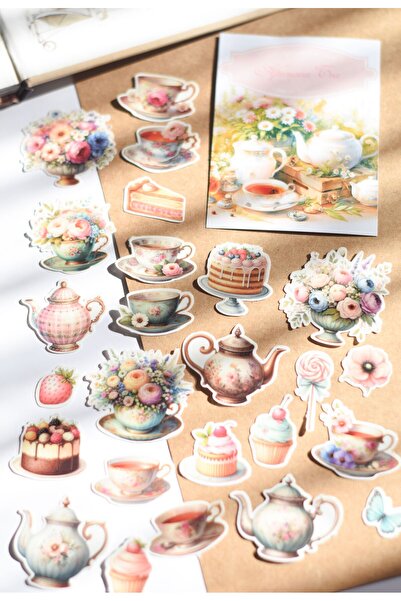 sticker Afternoon Tea Şeffaf Sticker Seti / Scrapbook & Planner
