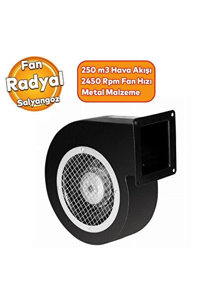 Badem10 Radyal Fan Salyangoz Metal 80 W Vantilatör İşyeri Havalandırma Aspiratörü Fanı Kirli Hava Temizle