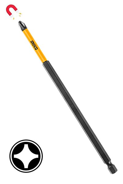 Badem10 Ingco Bits Uç Ph2 250 Mm Yıldız Vidalama Ucu S2 Çeliği Mıknatıslı