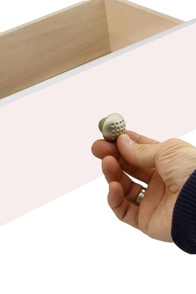 Badem10 Dotted Mushroom Button Handles Cupboard Cabinet Door Handle Handle Satin (4 Pcs) Furniture Kitchen Drawer