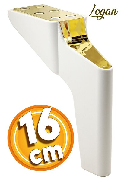 Badem10 Logan Lüks Mobilya Kanepe Sehpa Tv Ünitesi Koltuk Ayağı 16 Cm Beyaz G...