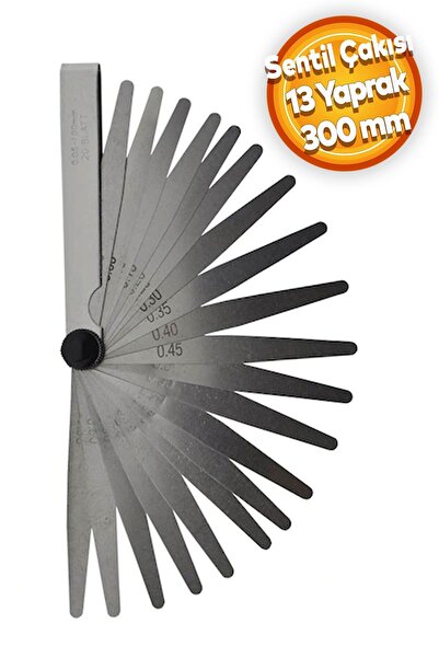 Badem10 Sentil Filler Çakısı 13 Yaprak 300 Mm (0.05-1.00 MM) Feeler Boşluk Ölçme